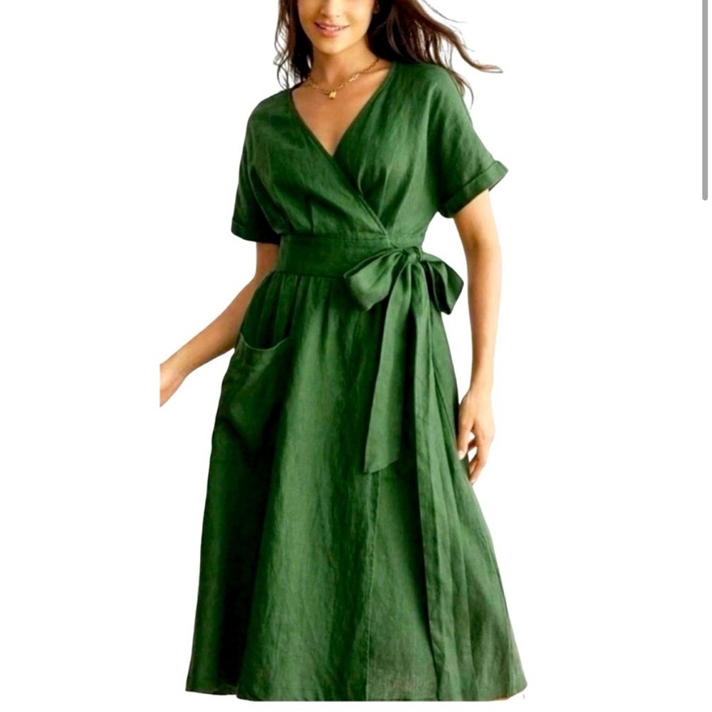 Grae Cove 100% linen wrap dress